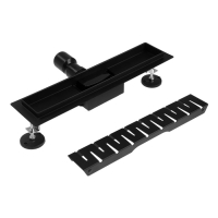 Трап TIM BAD464002BK, 70 х 400 мм, гидро+сухая защита от запаха, черный матовый Трап TIM BAD464002BK, 70 х 400 мм, гидро+сухая защита от запаха, черный матовый