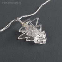 Гирлянда &laquo;Нить&raquo; 4.5 м с насадками &laquo;Прищепки-ёлочки&raquo;, IP20, прозрачная нить, 20 LED, свечение тёплое белое, 220 В