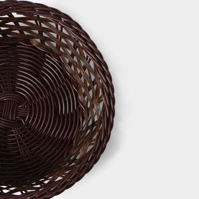 Корзинка для подачи Доляна &laquo;Древо&raquo;, 21&times;21&times;6,5 см, цвет коричневый