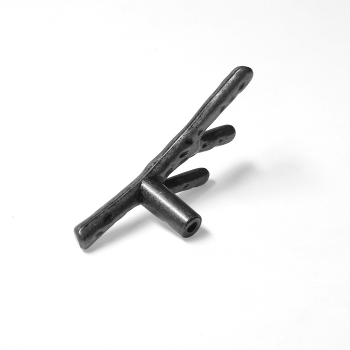 Ручка кнопка CAPPIO "Ветка", цвет старинное серебро