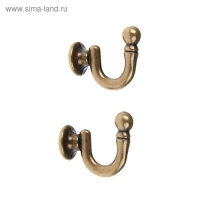 Крючок для штор KS003, однорожковый, цвет бронза Крючок для штор KS003, однорожковый, цвет бронза