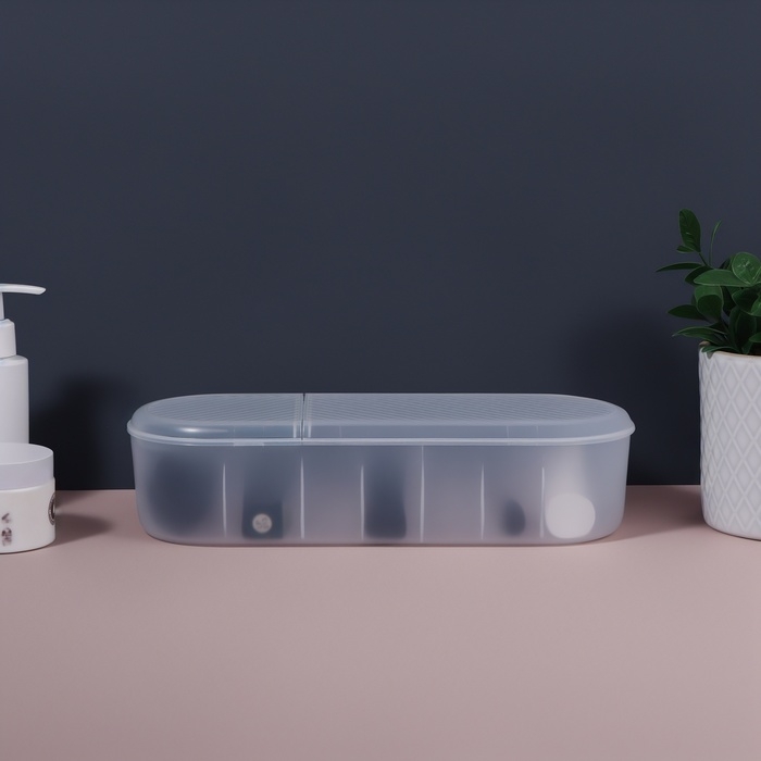 Органайзер для хранения, с крышкой, 7 секции, 28 &times; 10,5 см, цвет прозрачный