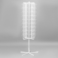 Буклетница вращающаяся для открыток, напольная, 108 карманов (54 А5, 54 А6), 55,8&times;61,4&times;173,3 см, цвет белый