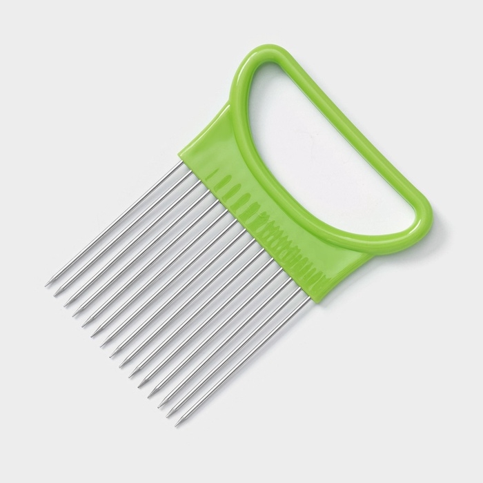 Держатель для нарезки лука Доляна, 11×8 см, цвет зелёный Держатель для нарезки лука Доляна, 11×8 см, цвет зелёный