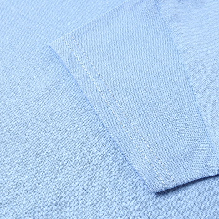 Футболка детская со спущенным плечом, цвет голубой, рост 122 см