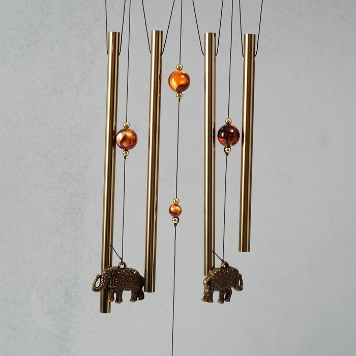 Музыка ветра металл Музыка ветра металл "Слоны" 4 трубки 1,8х16х57 см