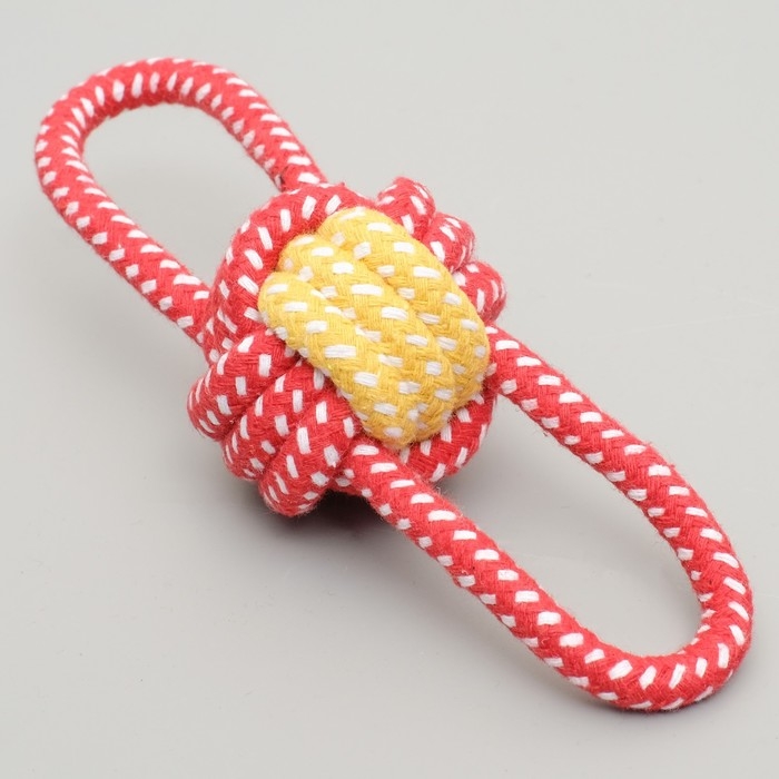 Игрушка канатная Игрушка канатная "Мяч с ручками", до 35 г, мяч 6 см, микс цветов