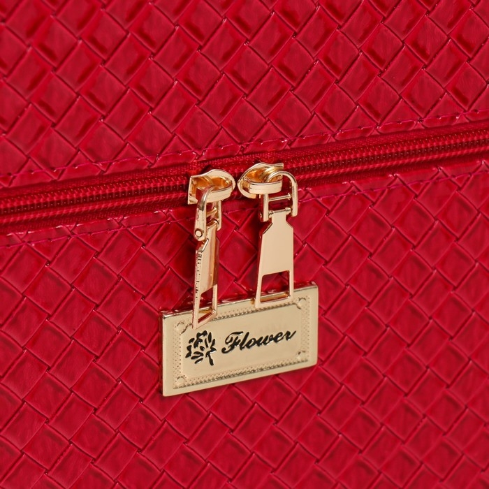 Шкатулка кожзам для косметики Шкатулка кожзам для косметики "Ромбы. Этажи" фуксия 24,5х20,5х27 см