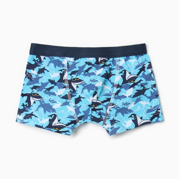 Трусы-боксеры для мальчика, цвет голубой/акулы, рост 98-104 см Трусы-боксеры для мальчика, цвет голубой/акулы, рост 98-104 см