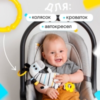 Подвеска мягконабивная &laquo;Зебра Хрустящая&raquo;, погремушка, прорезыватель, шуршит, Мякиши