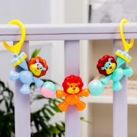 Растяжка на коляску/кроватку &laquo;Львята&raquo;, 3 игрушки с погремушками, цвет МИКС, Крошка Я