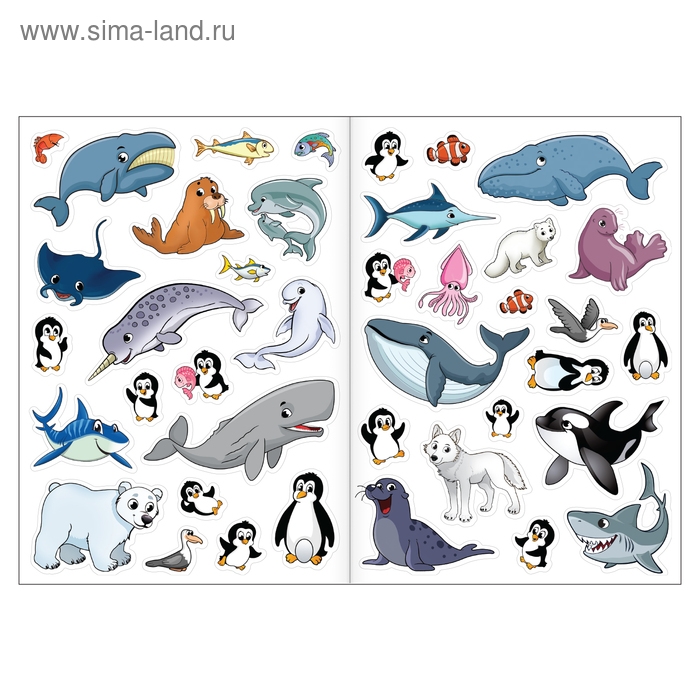 Наклейки многоразовые «Кто живёт на полюсе», 40 наклеек Наклейки многоразовые «Кто живёт на полюсе», 40 наклеек