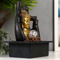 Фонтан настольный от сети, подсветка "Будда и рука" 35х20х25 см
