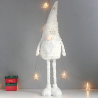 Кукла интерьерная "Дед Мороз в белом колпаке с золотом" раздвижной 80х22х14 см Кукла интерьерная "Дед Мороз в белом колпаке с золотом" раздвижной 80х22х14 см