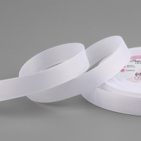 Лента репсовая, 15 мм, 23 &plusmn; 1 м, цвет белый №01