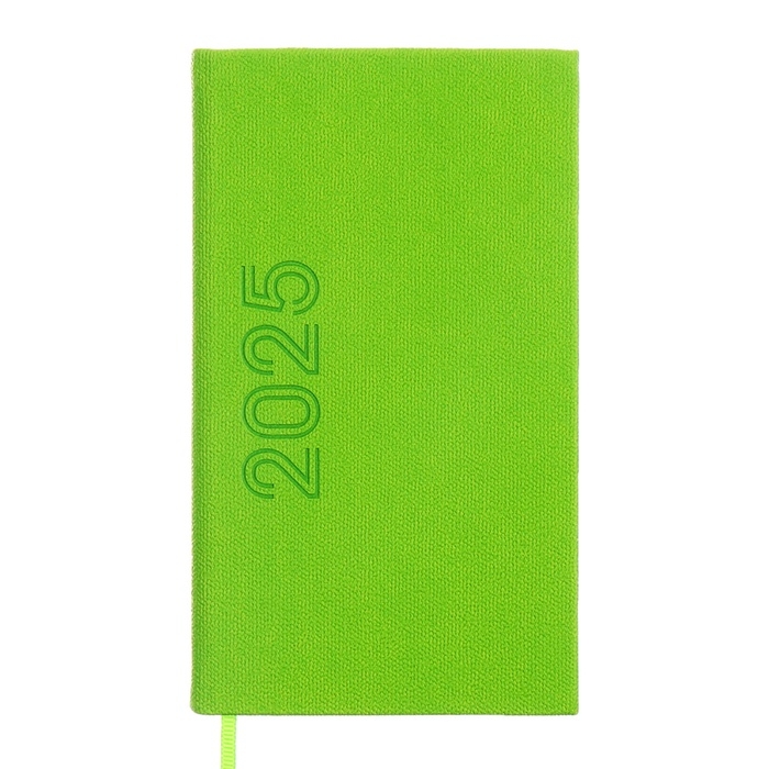 Еженедельник датированный 2025 года, 85х145 мм, 64 листа ESCALADA, твердая обложка из искусственной кожи, блинтовое тиснение, блок 70 г/м&sup2;, зелёный