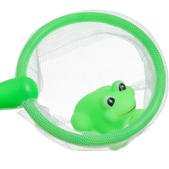 Набор игрушек для ванны Набор игрушек для ванны "На пруду" + сачок + 3 пвх игрушки, Крошка Я