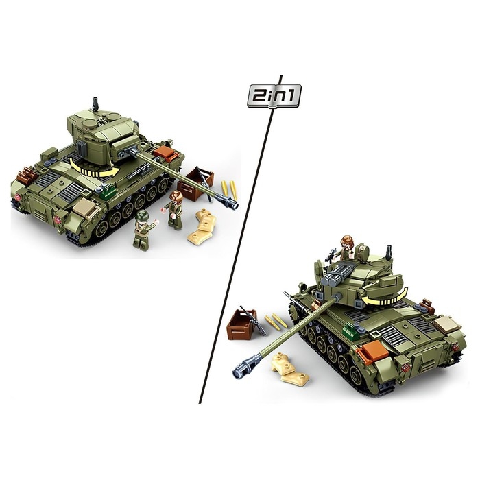 Конструктор Армия ВОВ &laquo;Боевой танк Супер Першинг&raquo;, 742 детали