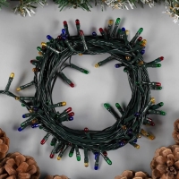 Гирлянда &laquo;Нить&raquo; 5.5 м, IP20, тёмная нить, 140 ламп, свечение мульти, 8 режимов, 220 В