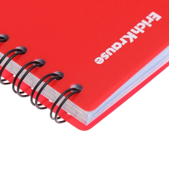 Блокнот на спирали A6 80 листов, клетка, ErichKrause Блокнот на спирали A6 80 листов, клетка, ErichKrause "Words" пластиковая обложка шелкография, блок офсет белизна 100%, красный