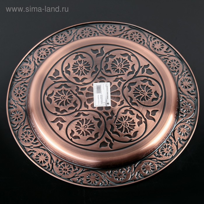 Поднос &laquo;Султан. Бронза&raquo;, d=34 см, цвет бронзовый
