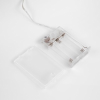 Гирлянда «Нить» 5 м роса, IP20, серебристая нить, 50 LED, мерцание белым, батарейки AAх3 (нет в комплекте), свечение тёплое белое Гирлянда «Нить» 5 м роса, IP20, серебристая нить, 50 LED, мерцание белым, батарейки AAх3 (нет в комплекте), свечение тёплое белое