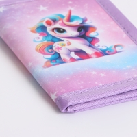 Кошелёк детский на липучке &laquo;Выбражулька&raquo;, цвет сиреневый