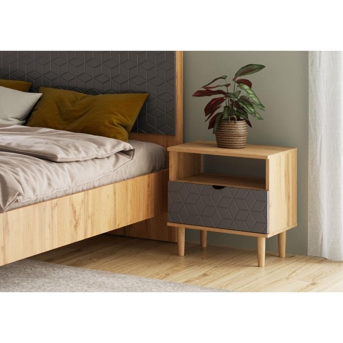 Тумба "Денвер"  1 ящик, 498х406х539, Дуб вотан / Графит