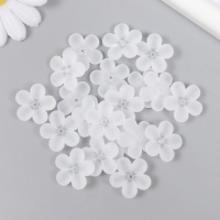 Бусины для творчества пластик "Цветочек белый матовый" набор 20 шт 2,2х2,2 см Бусины для творчества пластик "Цветочек белый матовый" набор 20 шт 2,2х2,2 см