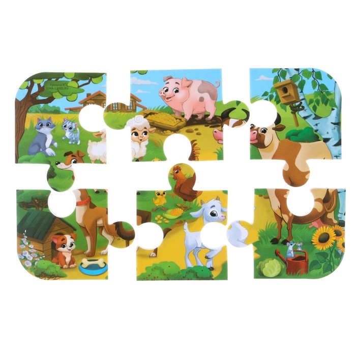 Мягкий пазл для малышей &laquo;На ферме&raquo;, 6 деталей, Крошка Я