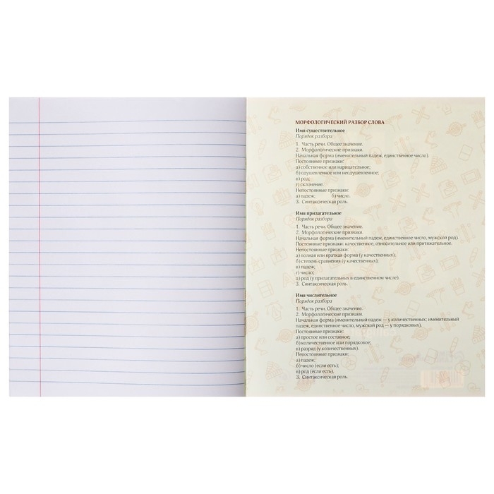 Тетрадь предметная Calligrata TOP "Полоса", 48 листов в линию Русский язык, со справочным материалом, обложка мелованный картон, ТВИН + выборочный УФ-лак, офсет