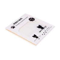 Блок с липким краем 75мм х 75мм 50л пластик прозрачные с блестками Котик Блок с липким краем 75мм х 75мм 50л пластик прозрачные с блестками Котик