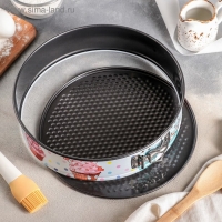 Набор форм для выпечки Доляна &laquo;Десерт. Круг&raquo;, 3 шт: d=24/26/28 см, съёмное дно, антипригарное покрытие