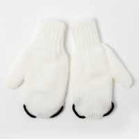 Варежки для девочки двойные &laquo;Панда&raquo;, белый, размер 12