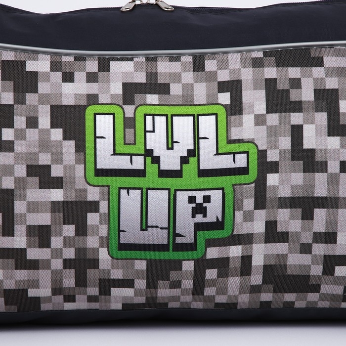 Сумка детская спортивная для мальчика &laquo;Пиксели&raquo;, 40х21х24 см, цвет серый