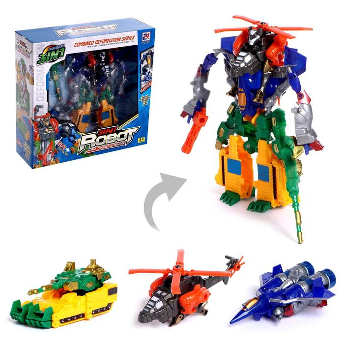 Набор роботов &laquo;Военная техника&raquo;, трансформируется, 3 собираются в 1 робота