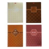 Тетрадь А4, 96 листов в клетку на гребне Chocolate, обложка мелованный картон, металлизированный картон, выборочный лак, блок 65г/м2, 4В МИКС Тетрадь А4, 96 листов в клетку на гребне Chocolate, обложка мелованный картон, металлизированный картон, выборочный лак, блок 65г/м2, 4В МИКС