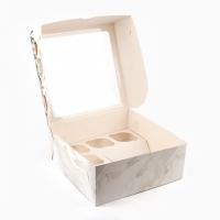 Коробка для капкейков и бенто-торта «С Новым годом!», шары, 25 х 25 х 10 см Коробка для капкейков и бенто-торта «С Новым годом!», шары, 25 х 25 х 10 см