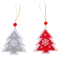 Подвеска новогодняя &laquo;Морозная ель&raquo;, золотая нить, МИКС, односторонняя