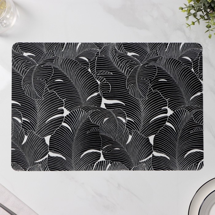 Салфетки сервировочные на стол &laquo;Мираж&raquo;, 4 шт, 30&times;45 см, цвет чёрный