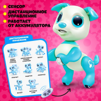 Робот собака &laquo;Питомец&raquo; WOOW TOYS, на пульте управления, интерактивный: звук, свет, танцующий, на аккумуляторе, бирюзовый