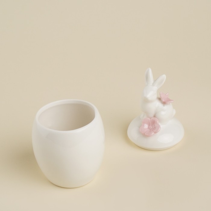 Банка для хранения сыпучих продуктов SL Home &laquo;Лесные кролики&raquo;, 220 мл, 7,5&times;16 см, цвет белый