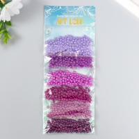 Бисер круглый 6/0 "Пурпурная дымка" 6 цветов х 10 гр 20х8 см Бисер круглый 6/0 "Пурпурная дымка" 6 цветов х 10 гр 20х8 см