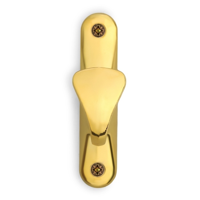 Крючок мебельный ТУНДРА TKO024, однорожковый, золото, 2 шт