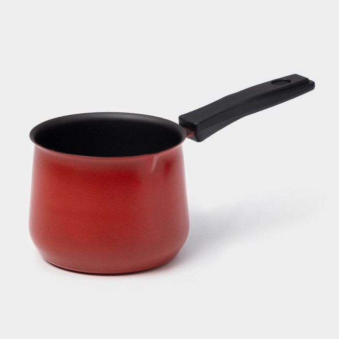 Турка &laquo;Корсика&raquo;, 450 мл, 20&times;9,5&times;7,5 см, пластиковая ручка, антипригарное покрытие, цвет чёрный