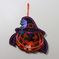 Декоративное светящиеся украшение (подвеска) "Злая тыква" 25х20,5 см