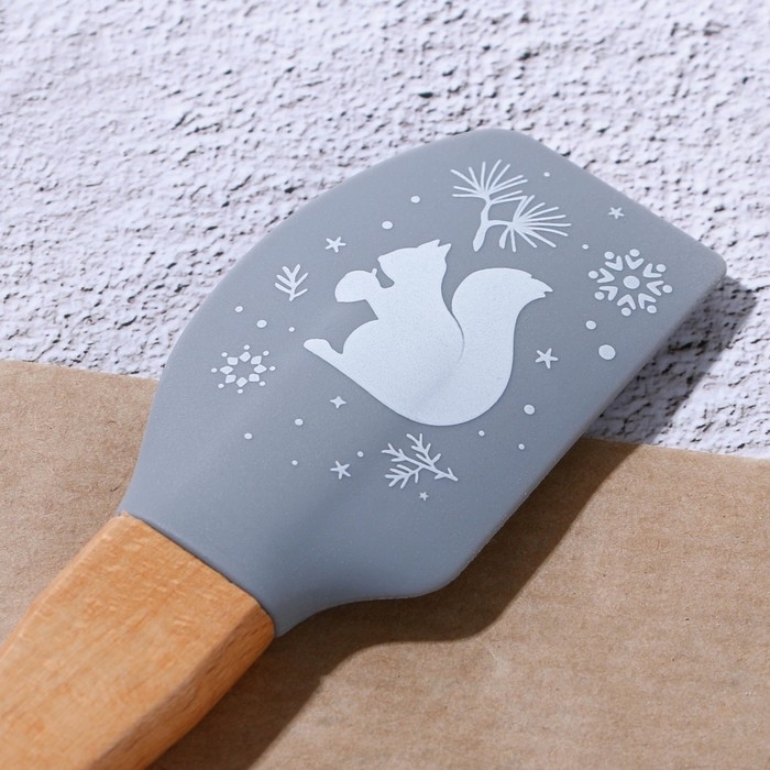 Новый год. Набор силиконовых лопаток &laquo;Лесная сказка&raquo;, 2 шт в наборе (26х5 см, 23.3х4.3 см)