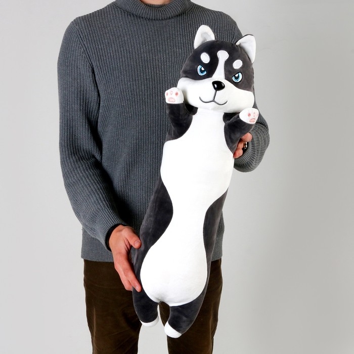 Мягкая игрушка &laquo;Хаски&raquo;, 65 см, цвет серо-белый