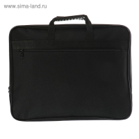 Папка с ручками текстильная А4, 365 х 290 х 30 мм, Calligrata, 1Ш41, "Офис", внешний/внутренний карман, чёрная