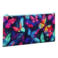 Пенал мягкий, 1 отделение, 120 х 220 мм, плоский, ПМП 17-20 "Неоновые бабочки" 71655 Пенал мягкий, 1 отделение, 120 х 220 мм, плоский, ПМП 17-20 "Неоновые бабочки" 71655